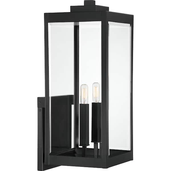 Quoizel Westover 2-Light Earth Black Outdoor Wall Lantern Sconce