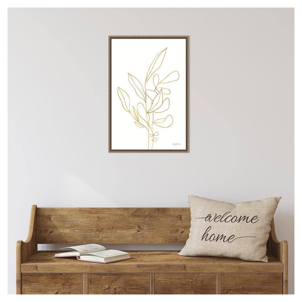 Amanti Art Rooted Florals V Gold by Becky Thorns Canvas Wall Art Print Framed 16 x 23-in.