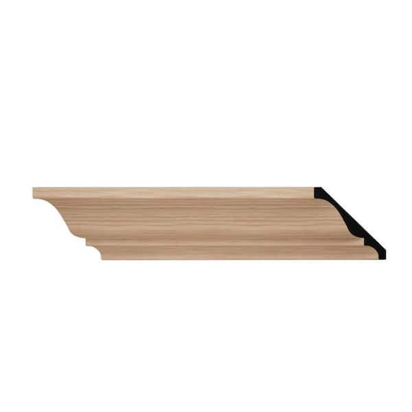 Ekena Millwork WM45 3.75 in. D x 3.69 in. W x 6 in. L Wood (Red Oak) Crown Moulding Sample