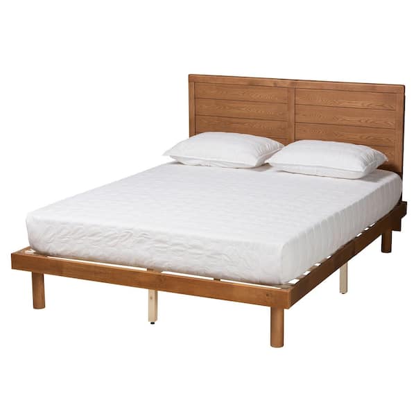 Baxton Studio Daina Brown Wood Frame Queen Platform Bed