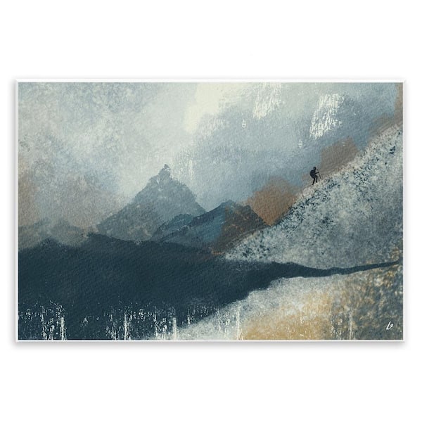 Stupell Industries Intrepid Traveler in Mountains by Lydia Orange Unframed Abstract Graphic Art Print 13 in. x 19 in.