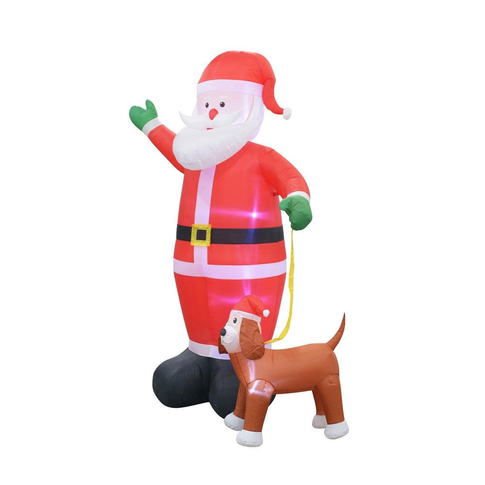 8 ft. Santa and Labrador Dog Inflatable CHD-OD076 - The Home Depot