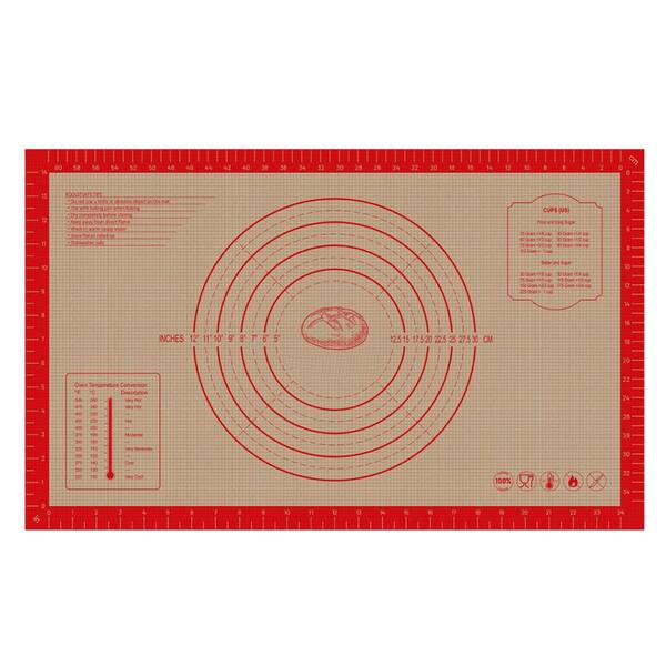 Non-Stick Silicone Pastry Mat 26x16 Inch Anti-Slip Baking Mat with Measurement Guide for Dough Pizza Pie Cookie