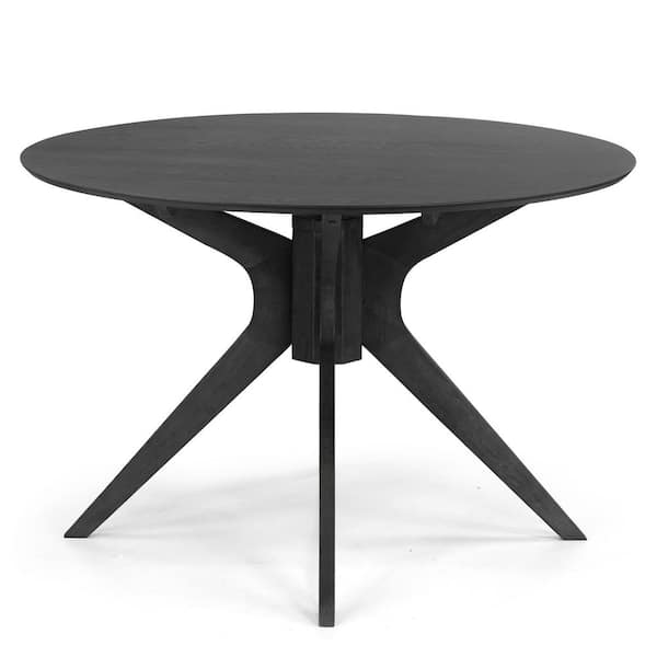 Blair Black Round Wood 45 in. 4-Legs Base Dining Table (Seats 4)