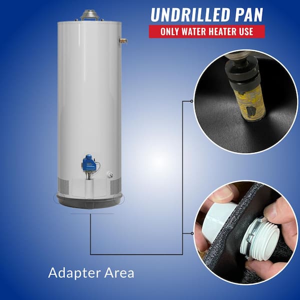 Everflow Water Heater Leak Pan Everflow AWLN01WH 1" PVC Male Adapter With Washer Lock Nut For Water  Heater Pan