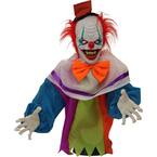 2.5 ft. Animated Clown Groundbreaker, Indoor or Covered Outdoor Halloween Decoration, Red LED Eyes, Battery-Operated