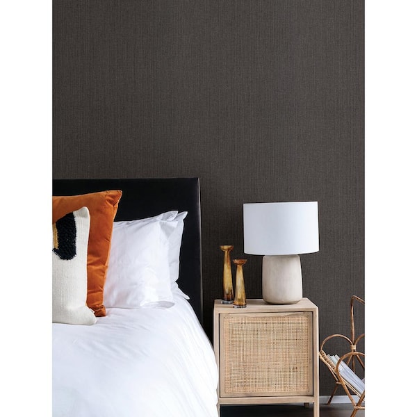 Hoshi Black Woven Vinyl Wallpaper Roll