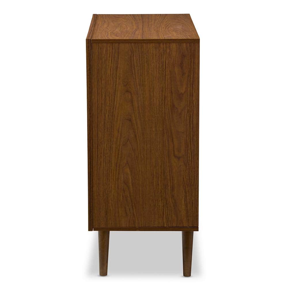 Harlow White and Walnut Mid-Century Modern 3-Drawer Chest