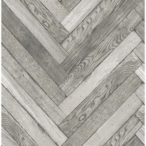 Altadena Grey Diagonal Wood Strippable Wallpaper (Covers 56.4 sq. ft.)