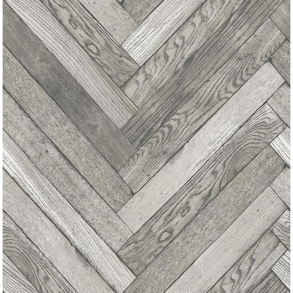 Brewster Altadena Grey Diagonal Wood Strippable Wallpaper (Covers 56.4 sq. ft.)