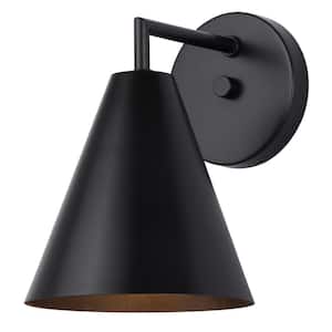 Emeri Matte Black Outdoor Hardwired Wall Sconce with No Bulb Included