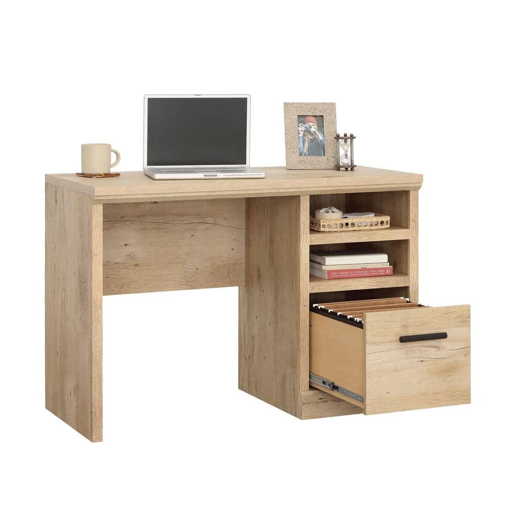 Prime Oak Writing Desk with Drawer and Filing Cabinet