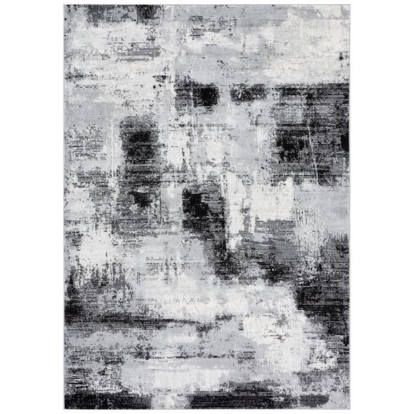 Jasper 4 ft. x 6 ft. Black/Ivory Gradient Marle Area Rug