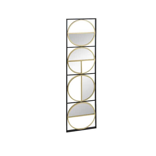Unbranded Golden Black 12.2 in. W x 47.2 in. H Rectangle Metal Framed Mirror for Wall