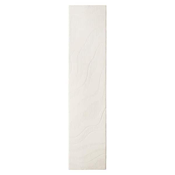 2 ft. x 7 ft. Ivory Lane Painterly Wave Washable Indoor Polyester Runner Rug