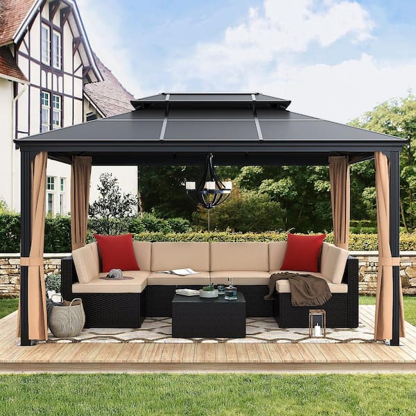 Tozey 10 ft. x 13 ft. Hardtop Polycarbonate Double Roof Tozey 10 ft. x 13 ft. Hardtop Polycarbonate Double Roof