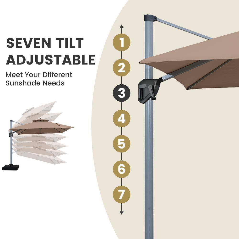 11 ft. Red Aluminum Double Top Patio Umbrella