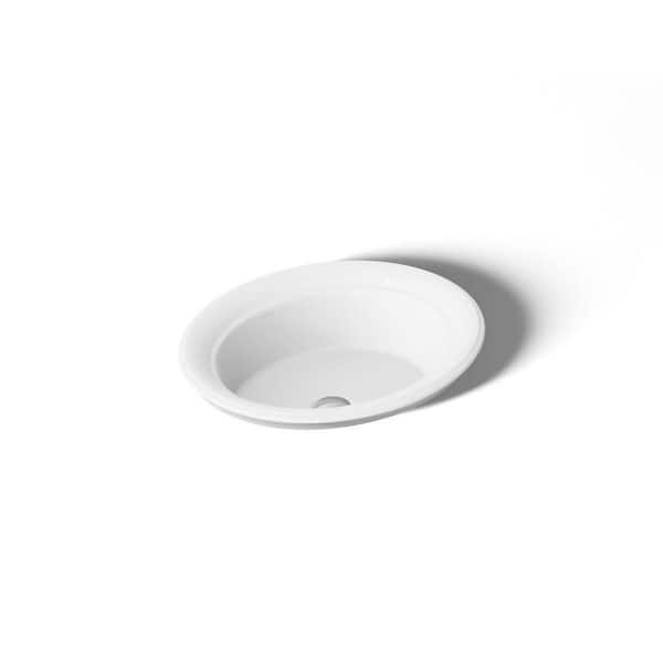 Artifacts 21 in. x 20.94 in. Drop-In Bathroom Sink in White Vitreous China