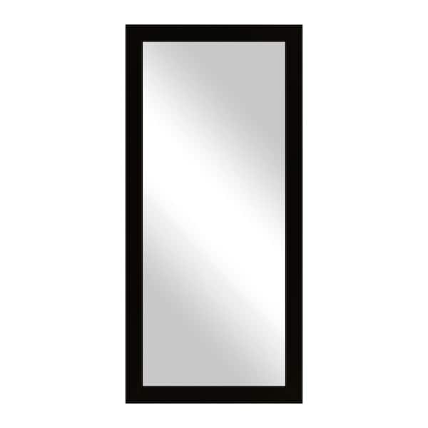 Rayne Mirrors Modern Rustic (50 in. W x 33 in. H) Gloss Black MDF Wide Rectangle Mirror