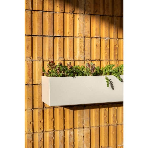 Geo Rectangular 16 in. White Plastic Hanging Planter (2-Pack)