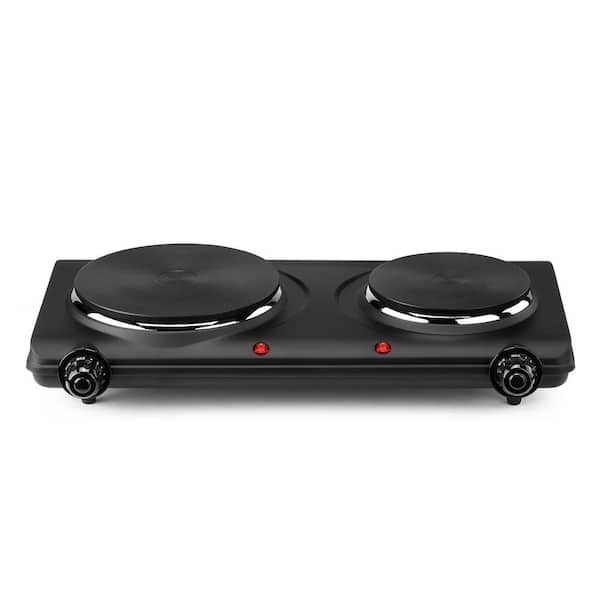 Continental Electric Concealed 2-Burner 7.5 in. Black Portable Hot