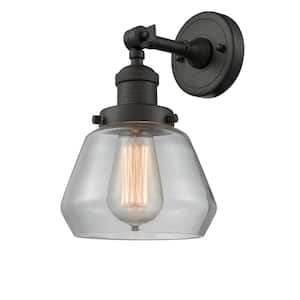 Franklin Restoration Fulton 7 in. 1-Light Oil Rubbed Bronze Wall Sconce with Clear Glass Shade