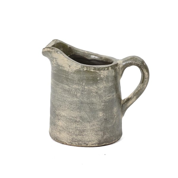 LuxenHome Brown Farmhouse Pitcher Terracotta Vase WHD2020-S - The Home ...