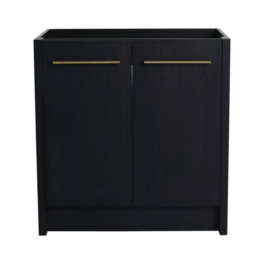 29.13 in. W x 17.94 in. D x 30.31 in. H Bath Vanity Cabinet without Top in Black with 2-Soft Closing Doors and Shelf price history on PriceWatchPro