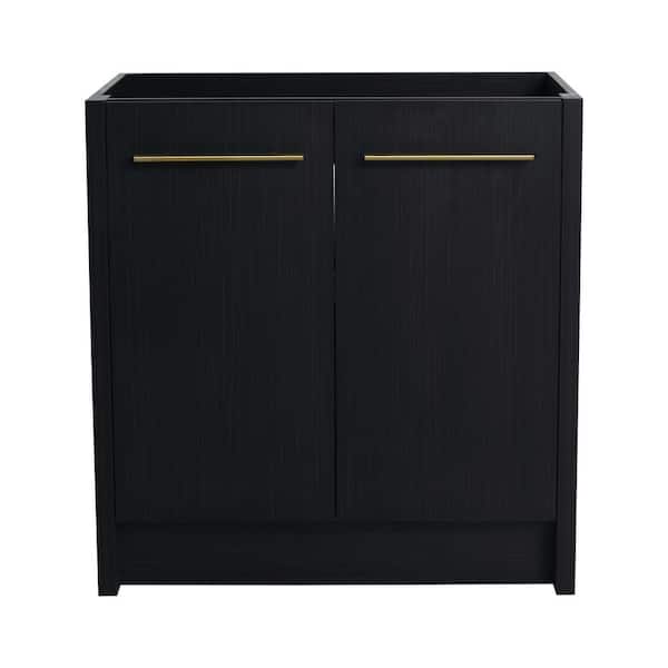 29.13 in. W x 17.94 in. D x 30.31 in. H Bath Vanity Cabinet without Top in Black with 2-Soft Closing Doors and Shelf