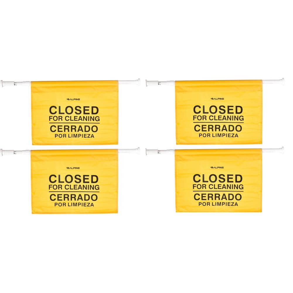 18 in. Safety Wet Floor Hanging Sign with Multi-Lingual Closed for Cleaning