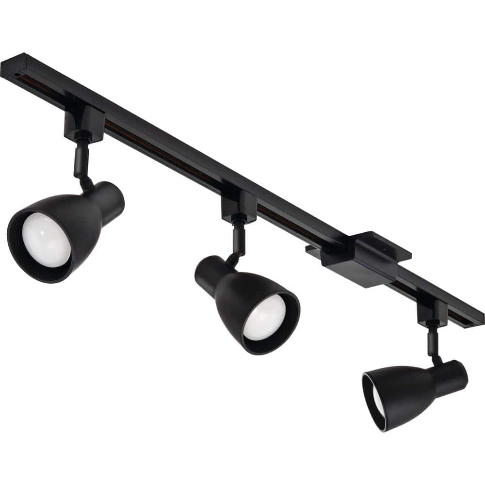 Black Adjustable Track Lighting Kit with Step Baffle