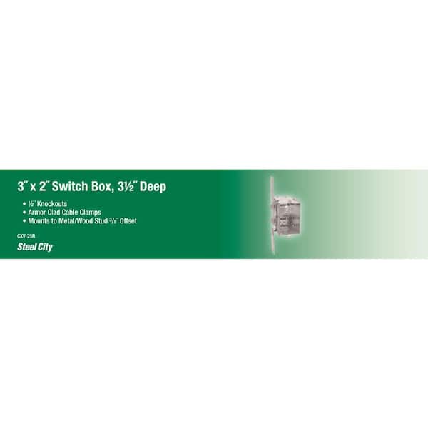 1-Gang 3 in. Metal Electrical Box with C-3 Clamps and CV Bracket (CXV-25R)