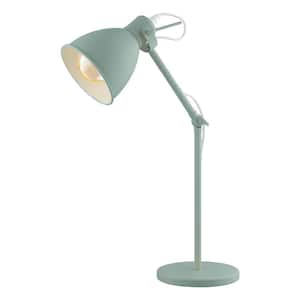 Priddy 6.125 in. W x 17 in. H 1-Light Pastel Light Green Desk Lamp with Adjustable Lamp Head