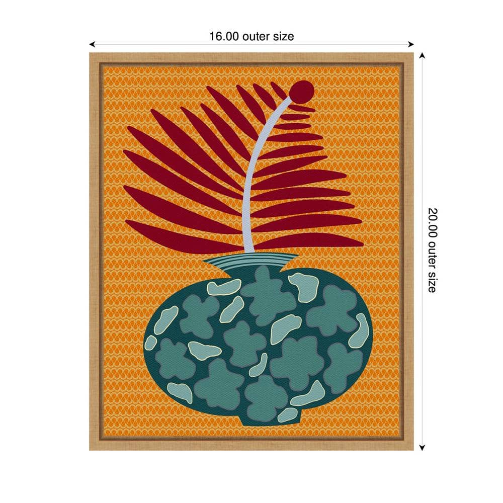 Snappy Botanical II Abstract Floral Canvas Art with Maple Frame