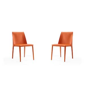 Paris Coral Saddle Leather Dining Chair (Set of 2)