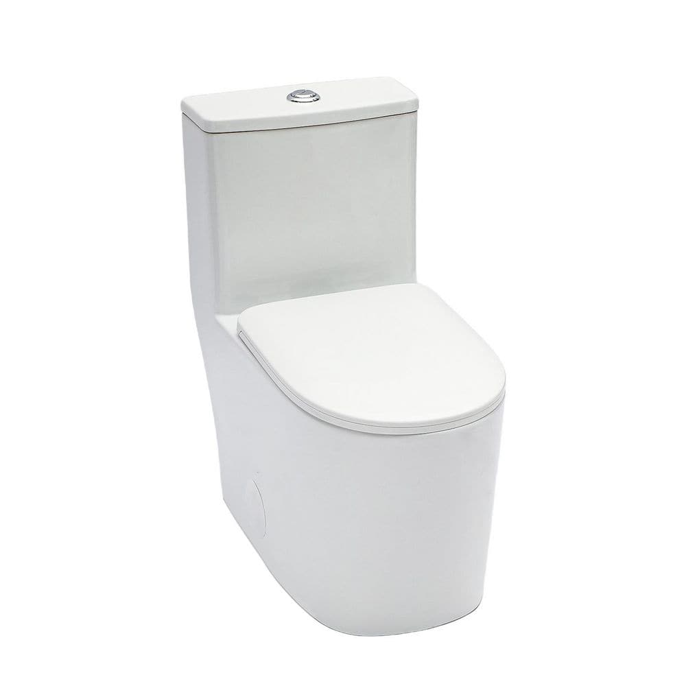 12 in. 1-Piece 1.1/1.6 GPF Dual-Flush Elongated Toilet in White with Soft-Close Seat Included price history on PriceWatchPro