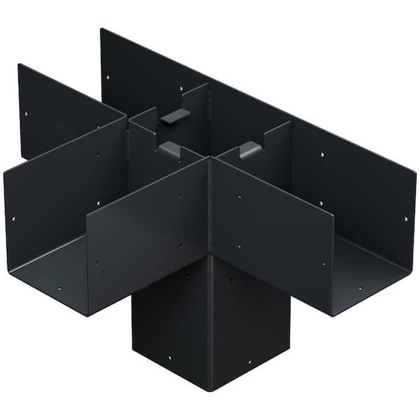 Outdoor Accents Sage System Black Powder-Coated Middle T Connector for 6x6 with Screws