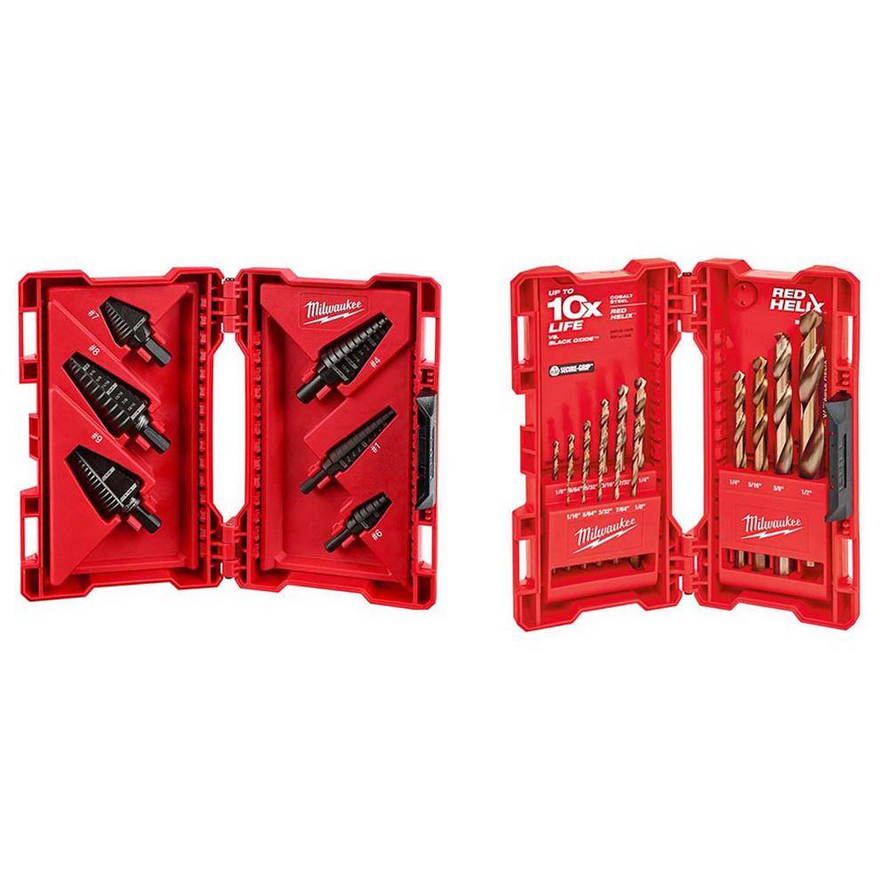 Milwaukee Black Oxide Step Drill Bit Set With Cobalt Drill Bit Set (21 ...