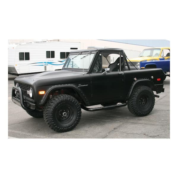 3-Inch Round Black Steel Nerf Bars, No-Drill, Select Ford Bronco