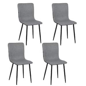 Dining Chairs Set of 4-Kitchen Chairs with Upholstered Seat Back Kitchen Room Side Chair with Metal Legs Seats Gray