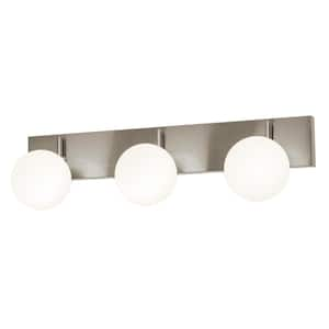 Metropolitan 7.3 in. 3-Lighs Satin Nickel LED Vanity Light