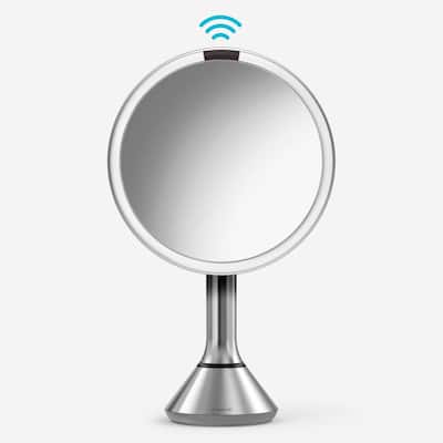 Silver Tilt Framed Makeup Mirrors Bathroom The Home Depot Silver Tilt Framed Makeup Mirrors, Simplehuman Silver Tone Chrome Led Vanity Mirror