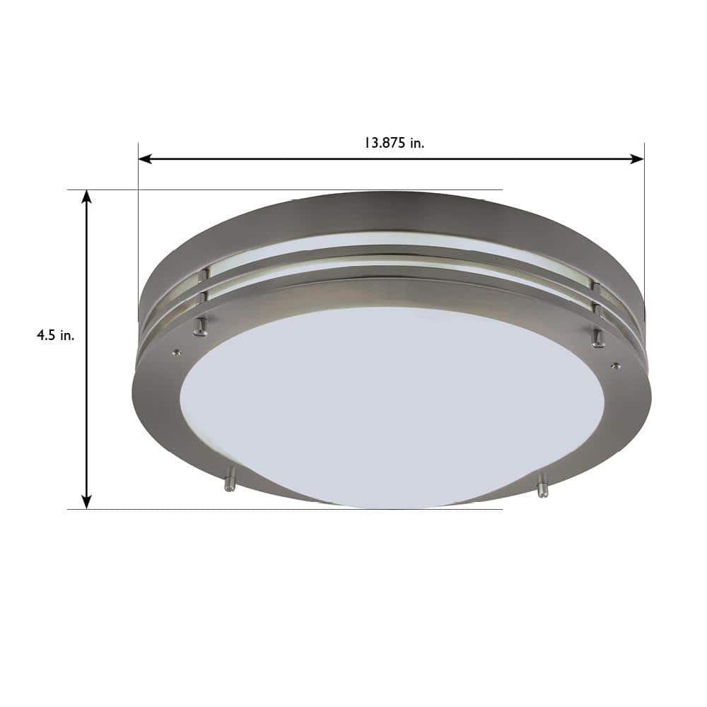 Satin Nickel 14" Alabaster Glass 2-Light Ceiling Mount