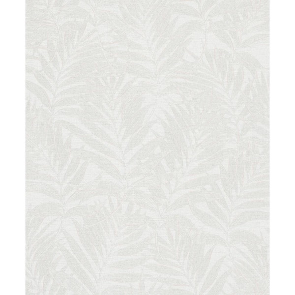Unbranded Hotel Collection White Botanical Palm Leaf Glitter Finish Non-Pasted Non-Woven Wallpaper Sample