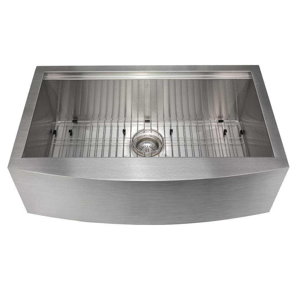 33" Stainless Steel Single Bowl Farmhouse Sink with Drainboard