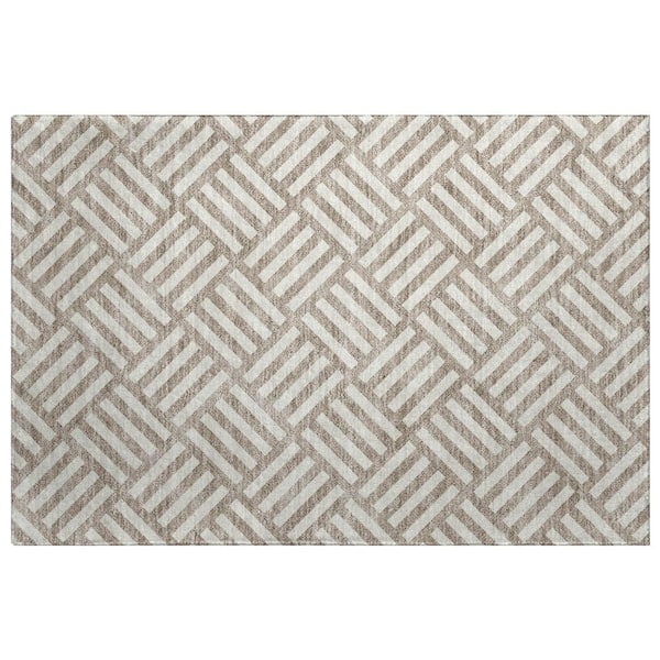 Dream Shag Premium Machine Washable Abstract ADS620 Taupe 2 ft. x 3 ft. Accent Rug