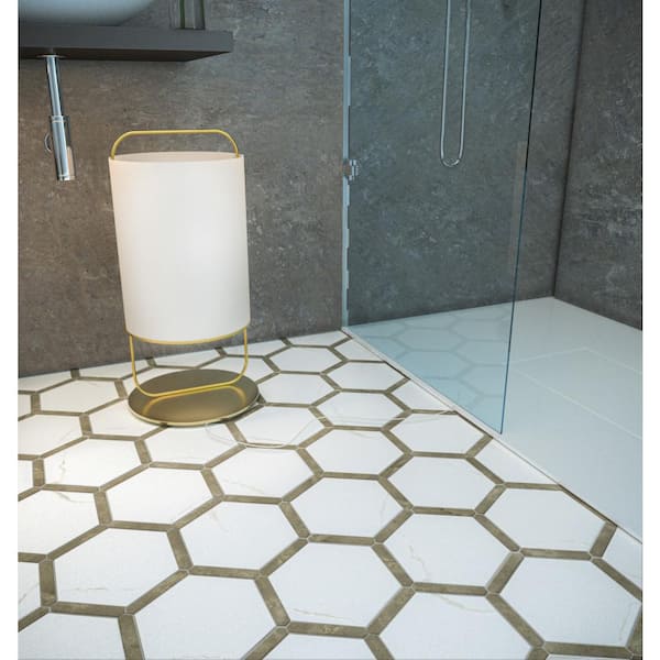 Marcotto Panal Calacatta Gold with Terra Picket 8-5/8 in. x 9-7/8 in. Porcelain Floor and Wall Tile (8.06 sq. ft./Case)
