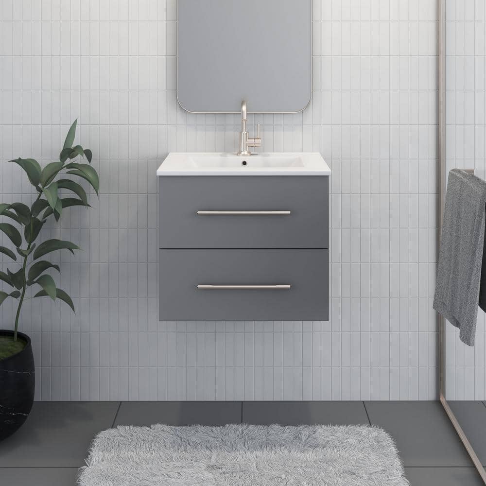 VOLPA USA AMERICAN CRAFTED VANITIES Napa 24 in. W x 18 in. D Wall ...