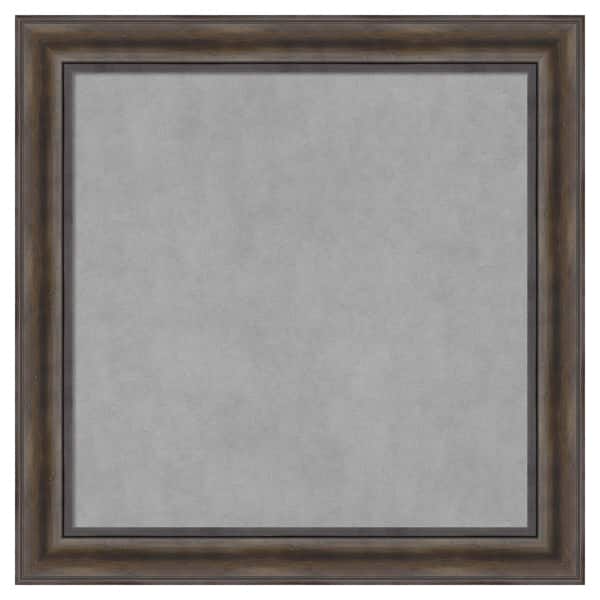 Amanti Art Rustic Pine Brown 29 in. x 29 in Framed Magnetic Board