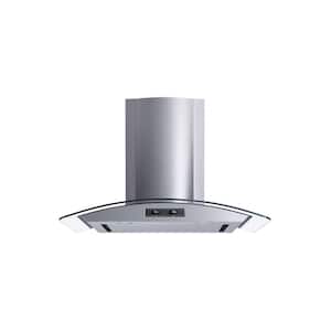 30 in. Convertible Wall Mount Range Hood in Stainless Steel with Mesh Filter and Stainless Steel Panel